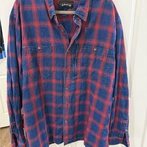 Orvis Red and Blue Plaid Shirt